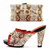 KB7697 African Bridal Dress Shoes and Matching Bags Set Women High Heel Slippers