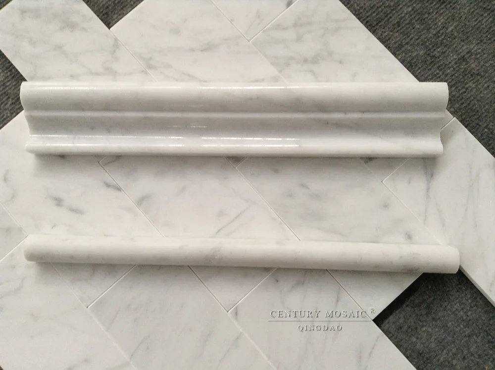 carrara polished and honed marble tile trim for stair edge trim, View