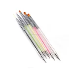 5Pcs/Set Double Head Nail Art Dotting Pens Brush Acrylic Handle Colorful Rhinestone 3D Design Painting Dot Manocure Tool