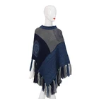 Printed contrast color knitted shawl for fashion lady