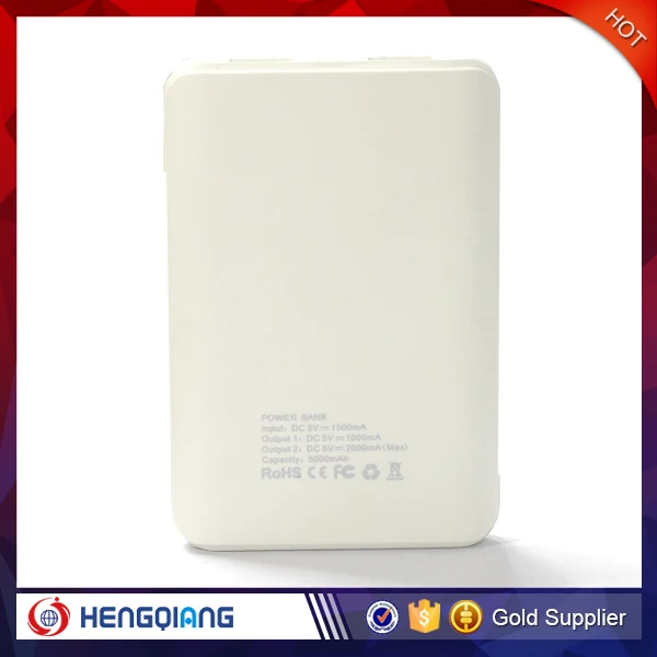 White portable 5000mah 2 usb charger power bank White portable 5000mah 2 usb charger power bank