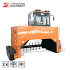 Walking composting machine for the production of organic fertilizer