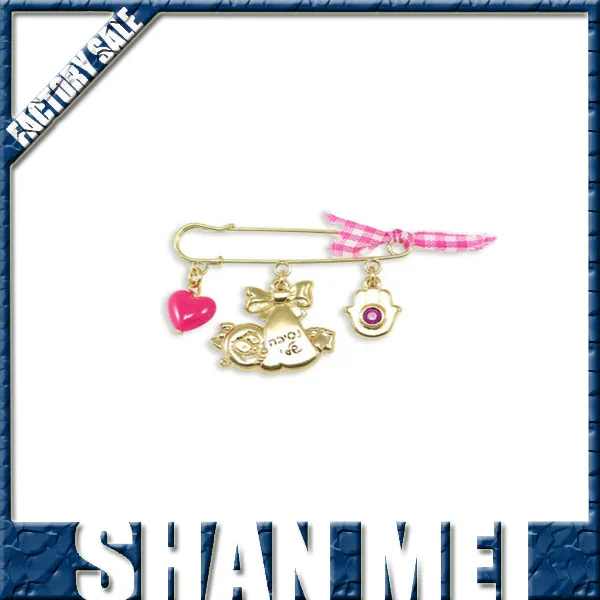 baby girl newborn gift carriage pin my princess hamsa evil eye