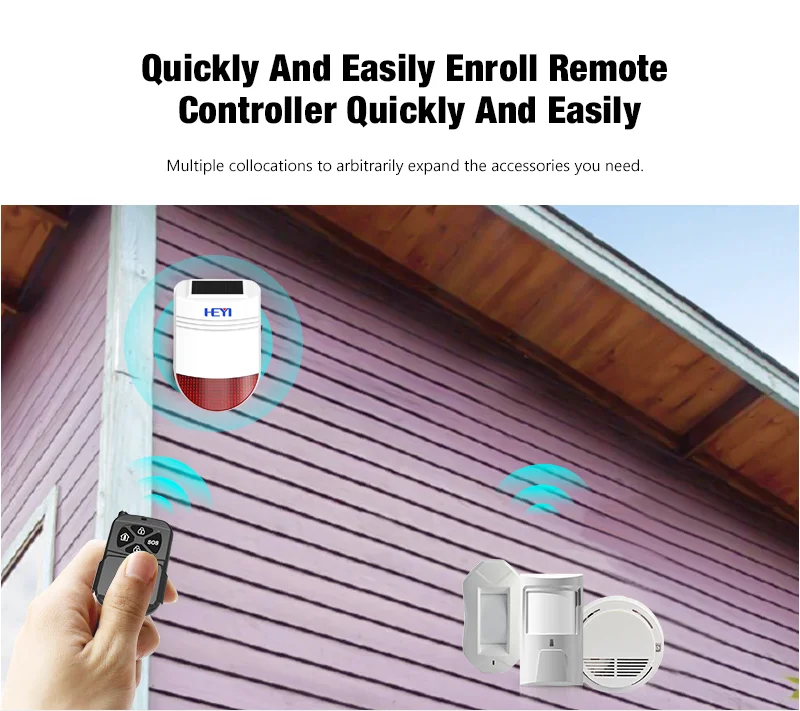 new Smart solar powered waterproof Home villas large house long distance alert Alarm System siren - ANKUX.COM