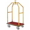 Hotel Bellman Gold Luggage Trolley With Silent Wheels