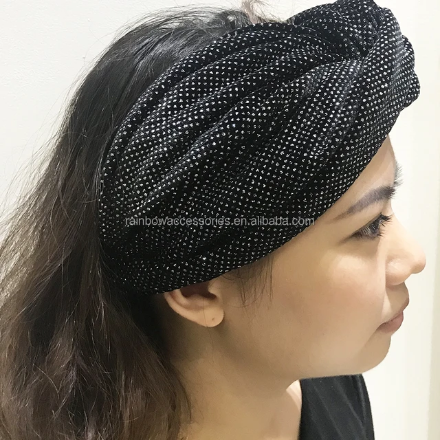 New Arriedl Women Hair Accessories Extra Turban Headbands,Glitter Headwrap for Sale