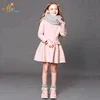 High quality stylish round neck and long sleeve girl dress for autumn