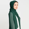 Wholesale Plain georgette scarf thick bubble heavy chiffon hijab muslim borong tudung woman shawl