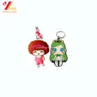 Newest Top quality custom soft PVC plastic type keychain for promotion