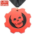 Big Zinc Alloy Golden Cross Gold Chrome Medal Metal Embossed Gold Medal Eagle