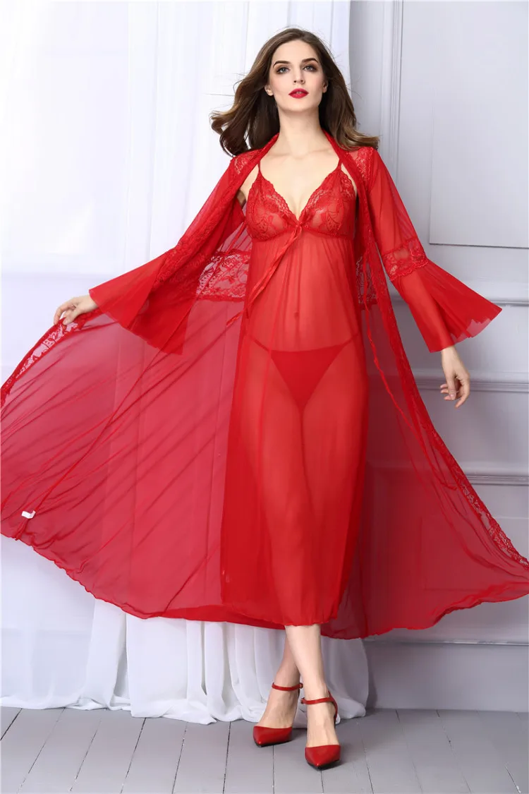 red sleeping gown