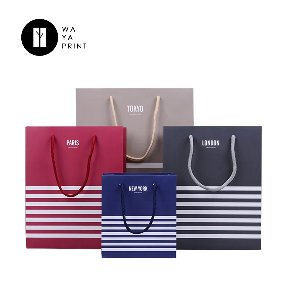 packaging & printing  bags  promotional stripe paper gift bags