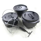 2-20QT 8 -19 inch outdoor camping pre-seasoned cast iron dutch oven