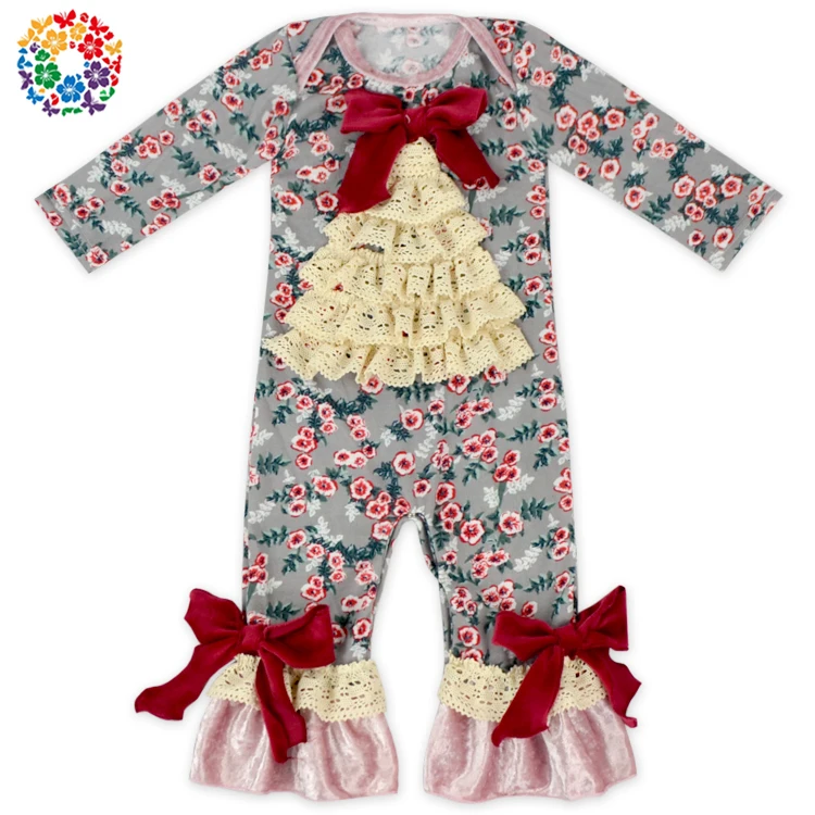 2017 newest newborn baby clothes romper floral baby christmas