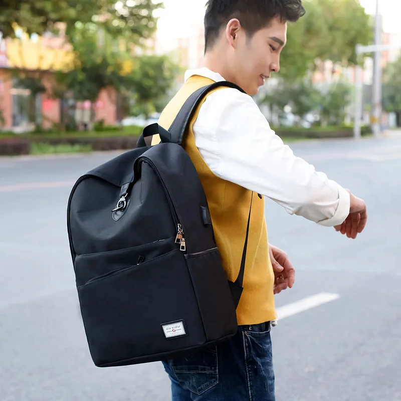 Anti Theft Men Backpack Canvas Large USB Recharging Women Laptop Bag Boy Girl School Bag Teenager Travel Backpack Mochila BP0209 (18)