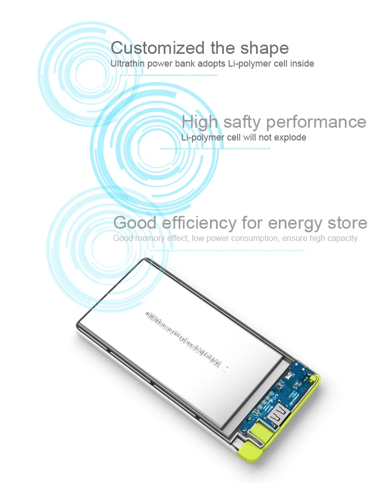 Stylish design Pineng Slim power bank 5000mah with built-in cable - ANKUX.COM