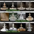 Travertine Indoor Hand Carving Stone Boy Girl Statue Small Drinking Water Fall Marble Fountain