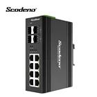 Scodeno IP40 Industrial L2 VLAN&LAN 4 Gigabit SFP + 100Mbps Managed Switch 8 Port