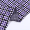 Textile stock lot jacquard purple plaid stretch spandex tartan fabric for garment