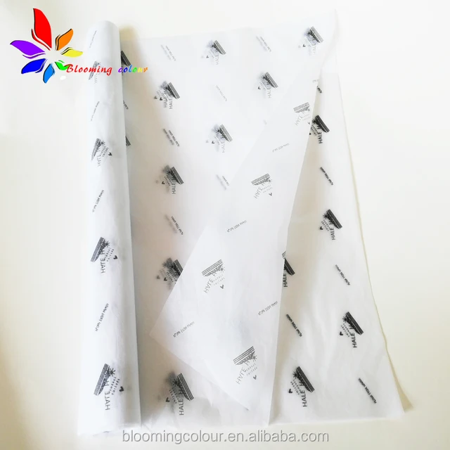 printed brand name 17gsm tissue gift shoes glassine wrapping
