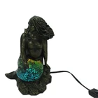 Factory Price Resin Art Crafts Beauty Fish Night Light Table Lamps For Sale