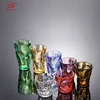 2018 fashionable design PC colorful glass water cup china bright colored tea cups clear plastic flower cups