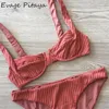 2018 wholesale customize logo hot sale Low MOQ Solid color pink underwire open sexy asian women bikini