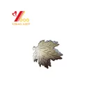 2D/3D simple double plated color gold&silver lapel pin with leaf shape