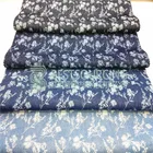 Cotton Fabric Cotton Twill Fabric Textiles Indigo Twill Cotton Poly Knit Fabric Indigo Discharge Print Twill