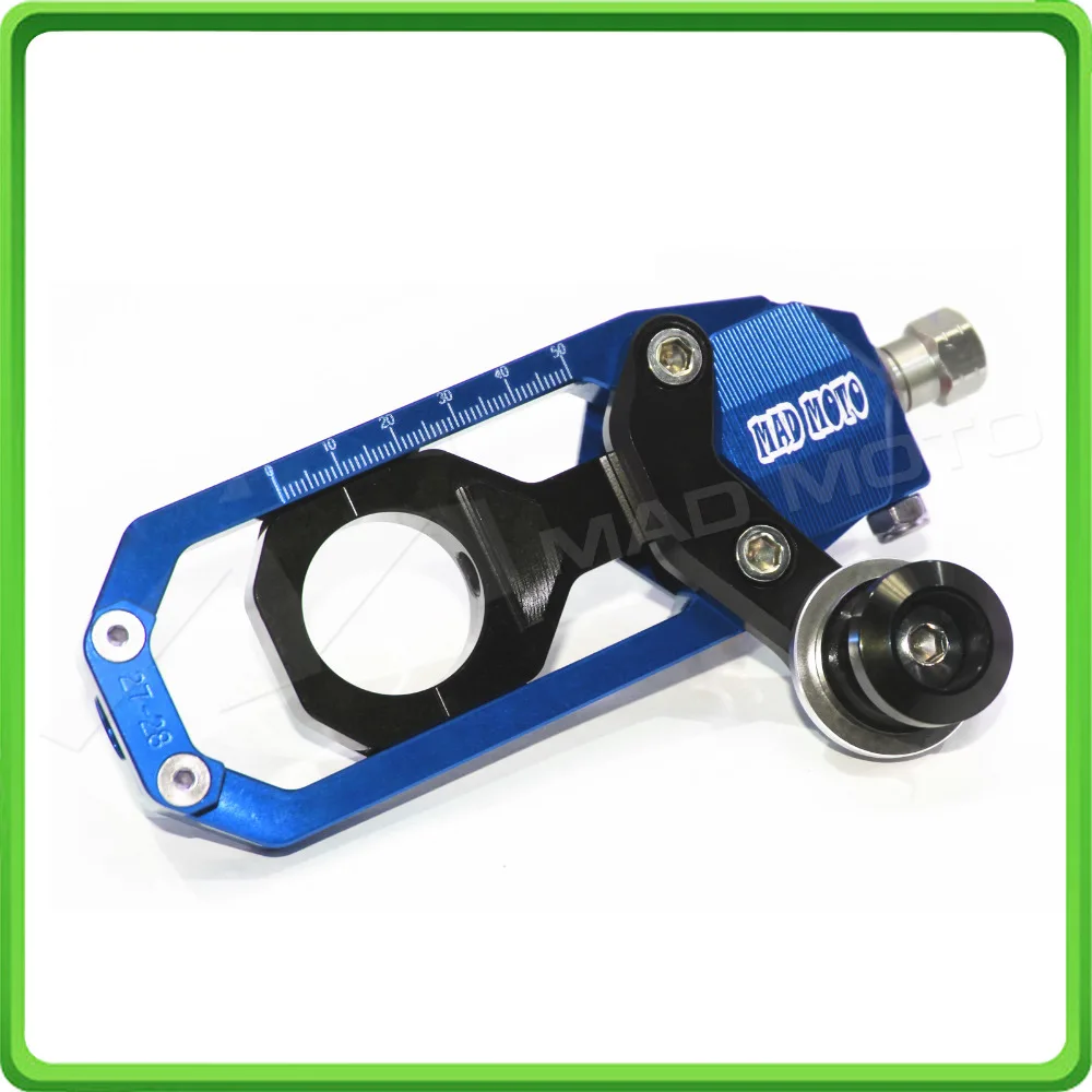 Motorcycle Chain Tensioner Adjuster with bobbins kit for Yamaha FZ1 2006 2007 2008 2009 2010 2011 2012 2013 2014 2015 Blue&Black (8)