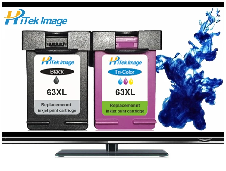 Compatible HP 63XL deskjet f6u62an HP63XL ink jet cartridge 2130 impresso 1112 2132 4650 Black Tri-color refill ink cartridge