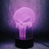 LONG Tooth Skull 3D LED USB Lamp Halloween Punisher Mood Colorful Scared Theme Haunted House Decor Night Light Stage Lighting