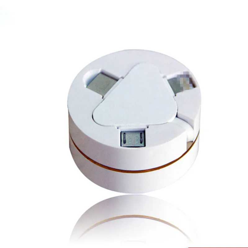 Peiba promotional gift retractable usb charger 3 in 1 round usb data charging cable for sale - ANKUX.COM