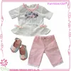 White doll t shit and Pink Pants Matching Baby DIY Doll cloth