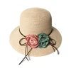 Cheap women sun protect pink paper braid flower ladies beach hat