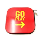 Square tin DVD storage case with sleeves