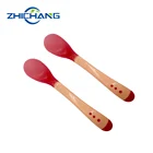BPA free newborn soft-tip baby silicone plastic feeding spoon