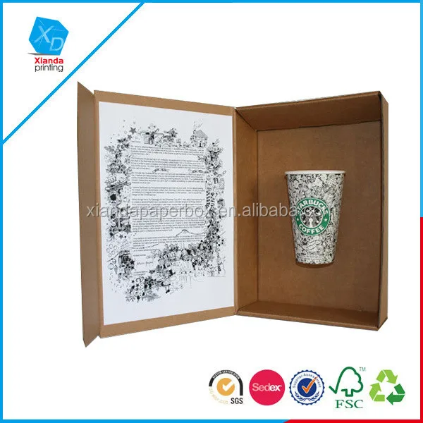 unique design recycled gift paper box for cup