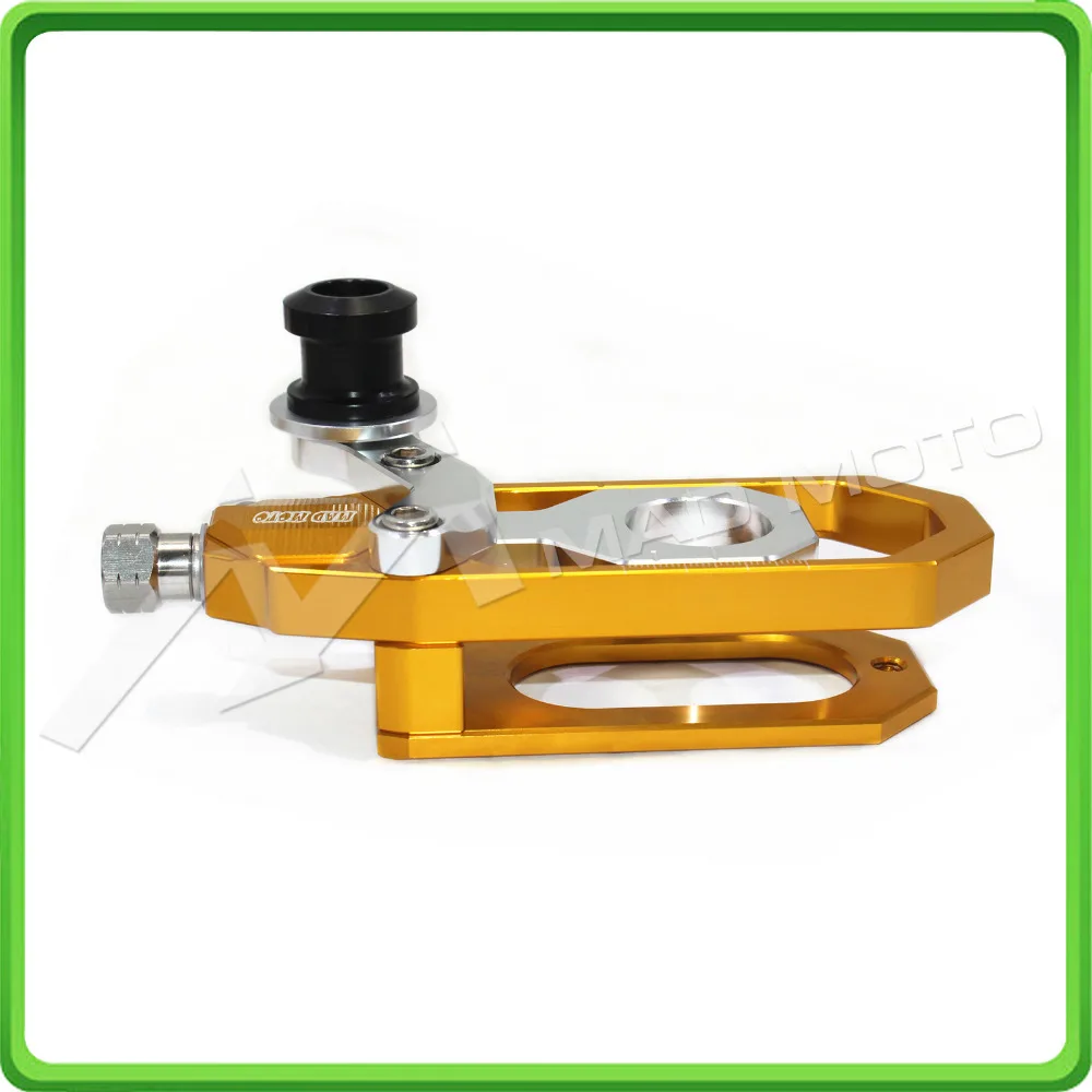 Motorcycle Chain Tensioner Adjuster with bobbins kit for Yamaha R6 YZF-R6 2006 2007 2008 2009 2010 2011 2012 Gold&Silver (9)