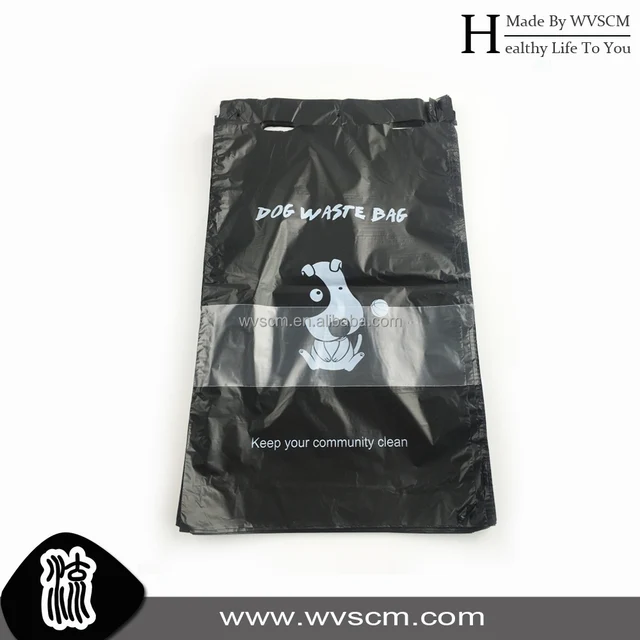 black eco-friendly custom dog park poop bag with logo for out