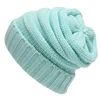 100% Acrylic Custom Adults Plain Toque Knit Woven Label Beanie Hats