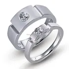 Wedding Ring Steel Rings Wedding Engagement Rings High Quality With Low Price Wedding Ring Sets Silver Stainless Steel With 1 Zircon Inlay Engagement Ring For Couple