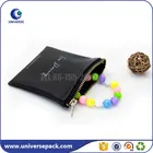 Fancy Small Black Zipper Pu Leather Jewelry Pouch With Custom Logo