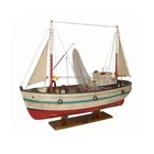 Rustic Wooden Fishing Boat Model,Nautical Gifts Decoration Handicrafts