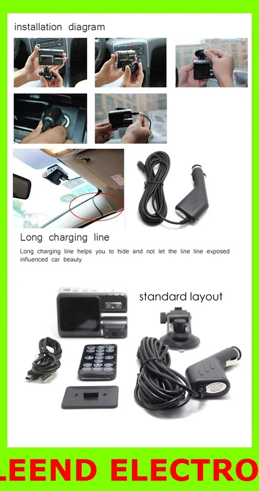 Full HD 720P Dash Cam Car DVR Video Car Camera Recorder Crash Camcorder G-sensor i1000