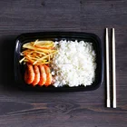 PP safe heat resistant airtight microwave square & round disposable takeaway plastic food container lunch box