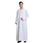 Arab Middle Eastern Long Sleeve Solid Color Men modern islamic cape style dubai 3d abaya and hijab