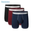 Separatec Cotton Spandex Breathable Mens Boxer Briefs Boxer Shorts for Men 3 Pack