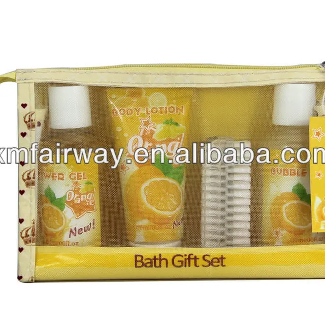 hot selling and cheap fruit fragrance travel bath kit