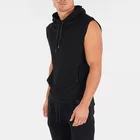 Custom Street Style Sports Mens Hoodies Sleeveless Bulk Blank Gym Hoodies Set